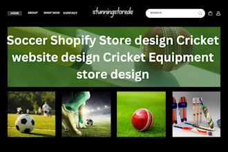 design soccer shopify store cricket website cricket equipment store dropshipping