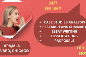 do research and summary writing, reports, and case study analysis