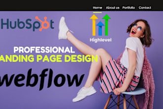 create responsive webflow, kajabi, gohighlevel, hubspot, elementor landing page