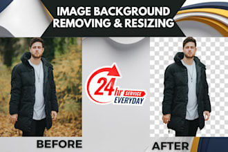 professionally background remove and image resizing