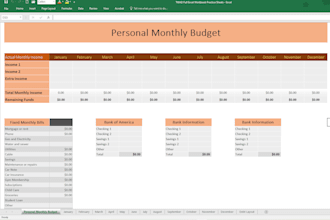provide my personal monthly budget template