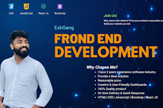 be a frontend developer in next js, react js and tailwind