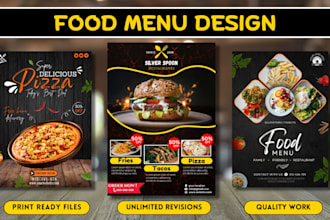 design modern food and restaurant menu, flyer, poster
