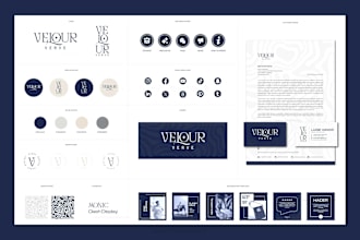 design abstract logo, visual identity, brand design guidelines, branding kit