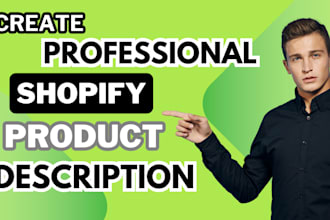 do ecommerce advance shopify onpage seo and write shopify product descriptions