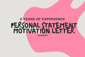 help in a personal statement and motivation letter for university admission