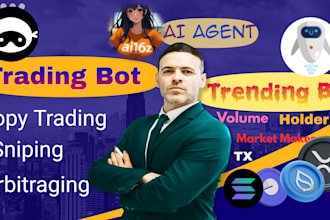 make ai agent trading trending volume holder bot in solana base xrp sui