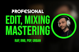 professionally mix and master rap, rnb, pop, and urban songs to industry