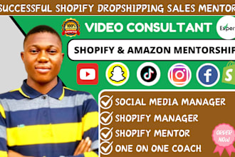 be your successful shopify sales mentor, ecommerce consultant virtual assistant