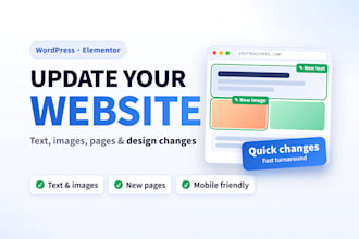 update your wordpress website content, pages, images and design