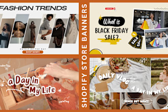 do shopify banner, web banner, headers and design banners for social media ads,
