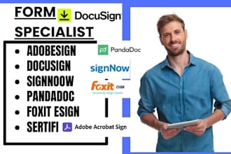 setup docusign signnoow pandadoc foxit  esign sertifi signa adobesign folderit