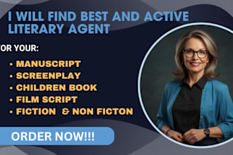 find active literary agent for children book, fiction, screenplay, manuscript
