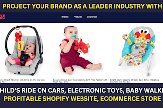 design professional electric toy shopify website childs ride on ecommerce store