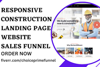 design construction landing page remodeling website handyman sales funnel leads