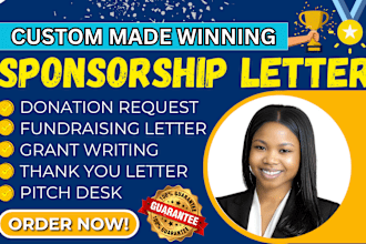 be your professional fundraising, grant, donation, or sponsorship letter writer