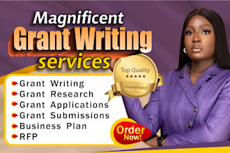 grant writing and submission, proposal, research, application, business plan