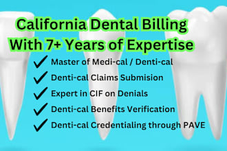 do california dental billing, rcm, dentical benefits and pave credentialing