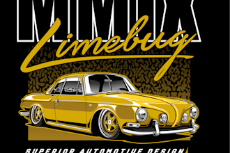 retro automotive tshirt, car show design