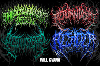 do deathmetal logo with metallic effect