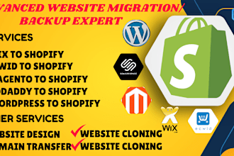 clone website wix to wordpress magento godaddy woocommerce ecwid to shopify