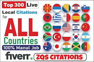do top 300 all country local citations and directory submissions for local SEO