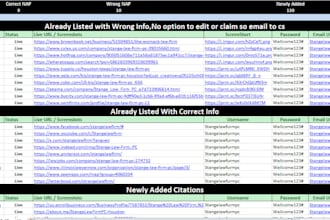 do 200 manual local citations audit and cleanup for local SEO ranking