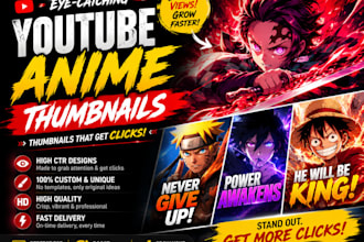 make you anime thumbnails that will attract viewers