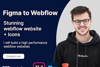redesign or design develop webflow website, customize webflow template, figma