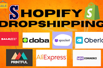 set up shopify dropshipping store via spocket oberlo doba printful aliexpress