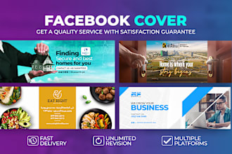 design facebook cover, youtube channel art, linkedin banner