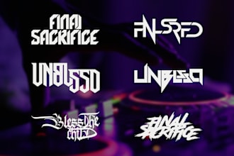 design dj, band, music, artist, edm logo