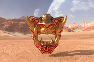 sculpt 3d mask halloween mask 3d helmet oni mask cosplay ready for 3d printing