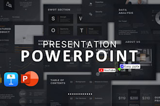 design powerpoint presentations, keynote slides, and pitch decks