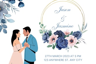 design a beautiful wedding invitation and save the date card