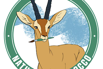 design a nature inspired retro vintage logo sticker patch