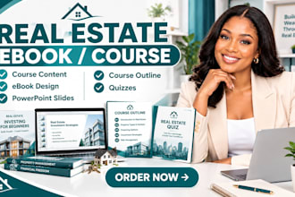 write real estate ebook ghostwriter, real estate online course , interior decor