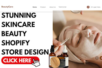 build stunning skin care website beauty shopify store cosmetic website