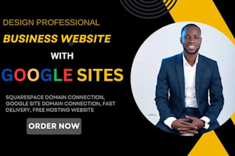 design google sites website with squarespace domain connection, wix, wordpress