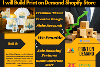 create print on demand shopify store ecommerce website or shopify website