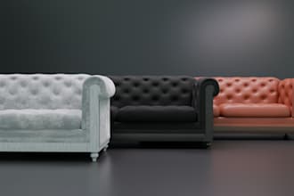 create your furniture model it in 3d and render it