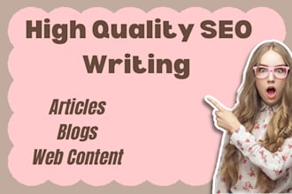 be your SEO articles and blog posts writer