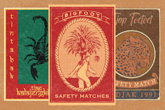 make hand drawn retro or vintage digital art