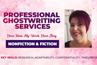 ghostwrite your nonfiction and fiction book as a pro ebook writer