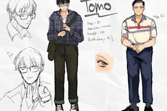 draw character sheet for your oc, sona, vtuber