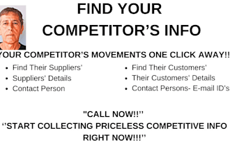find your competitors export import activities