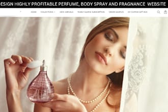 design luxury perfume website cologne shopify store and droshipping