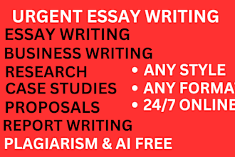 do essay writing, business research, case study and paper