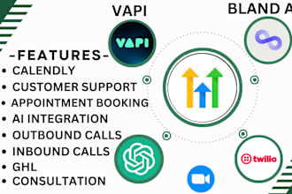 do twilio vapi or bland ai phone call bots setup zapier make API integration ghl