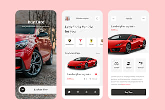 create car dealership app, car marketplace app, car rental app, car auction app